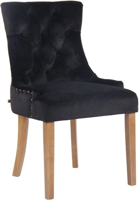 DELUKE Esszimmerstuhl HILON aus Samt in Schwarz, B: 55 cm, T: 58 cm, H: 92 cm - Bild 1