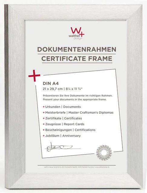 Walther Design Aluline Aluminium Bilderrahmen Silber, B/H: 13 x 18 cm - Bild 1