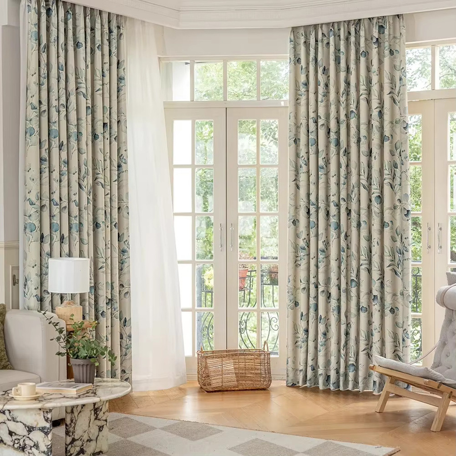 NAPEARL Blumenvorhang im Landhausstil, bedruckter Fenstervorhang für Wohnzimmer und Schlafzimmer, grün/mehrfarbig - Bild 2