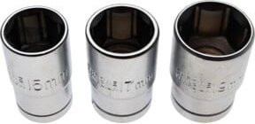 BGS Do it yourself Steckschlüsseleinsatz-Satz 3-teilig, Antrieb 12,5 mm (1/2 Zoll), Schlüsselweite 15 - 17 - 19 mm, Farbe Silber - Bild 1