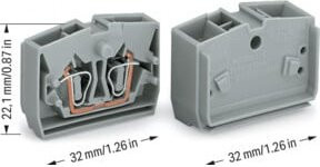 WAGO Durchgangsklemme 264-321 Mittelklemme für 2-Leiter, grau, 0,08-2,5qmm - Bild 1