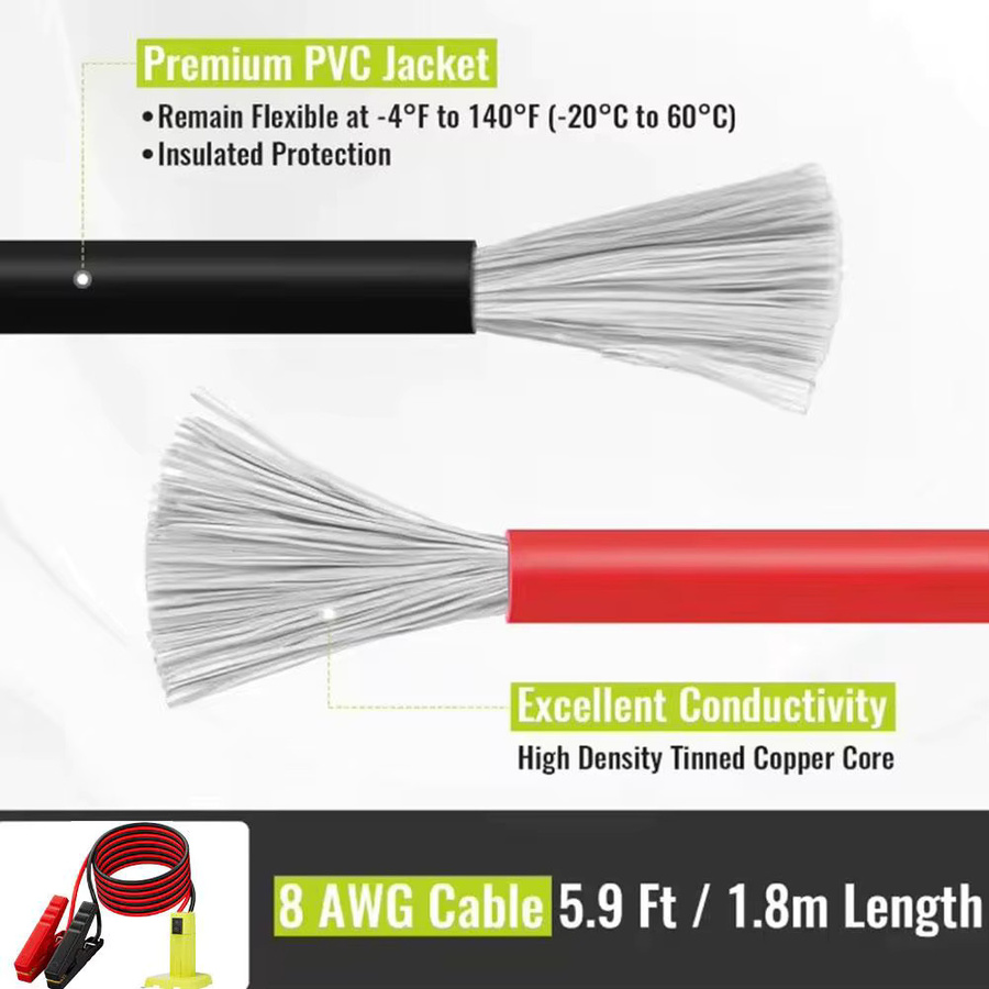 Ryobi Jump Starter Adapter für 18V Li-Ion Akkus mit Schalter in Grün - Bild 5