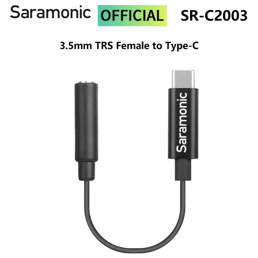 Saramonic SR-C2003 Mikrofon Audio Adapter Kabel von 3,5mm TRS weiblich auf USB-C männlich in Schwarz, Länge: 6 cm - Bild 1