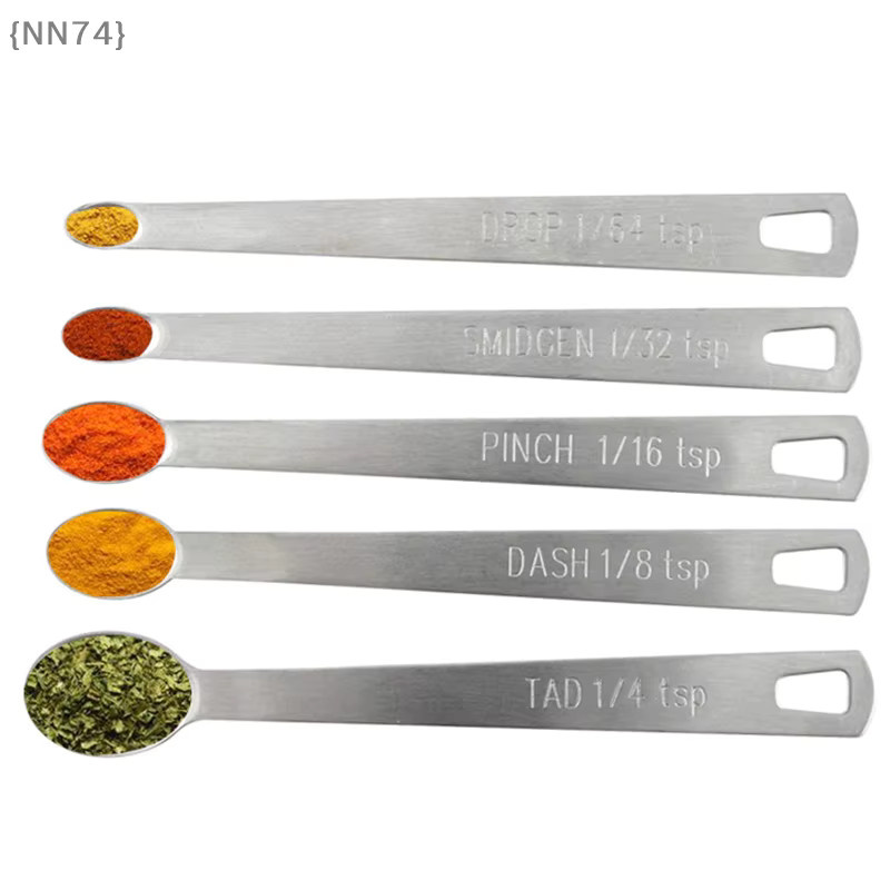 JETTING Kaffee-Messlöffel-Set aus Edelstahl in Silber mit 5 runden Schaufeln für präzises Dosieren von Espresso, Gewürzen und Backzutaten - Bild 2