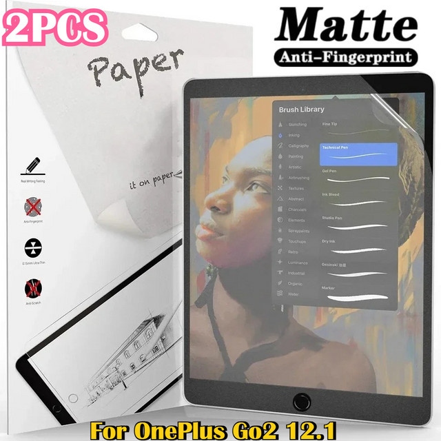 2 Stück Matte Papier-Schreibschutzfolie für OnePlus Pad Go Air Pro (10,36 bis 13,2 Zoll) - Bild 1