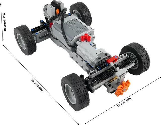 StemEdu 4WD RC Auto Baustein-Set mit elektrischem Chassis, Motor und Empfänger für MOC technische Simulationen - Bild 1