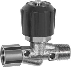Riegler Nadelventil aus vernickeltem Messing in Silber, IG/AG, Rp/R 1/8, DN 4 - Bild 1