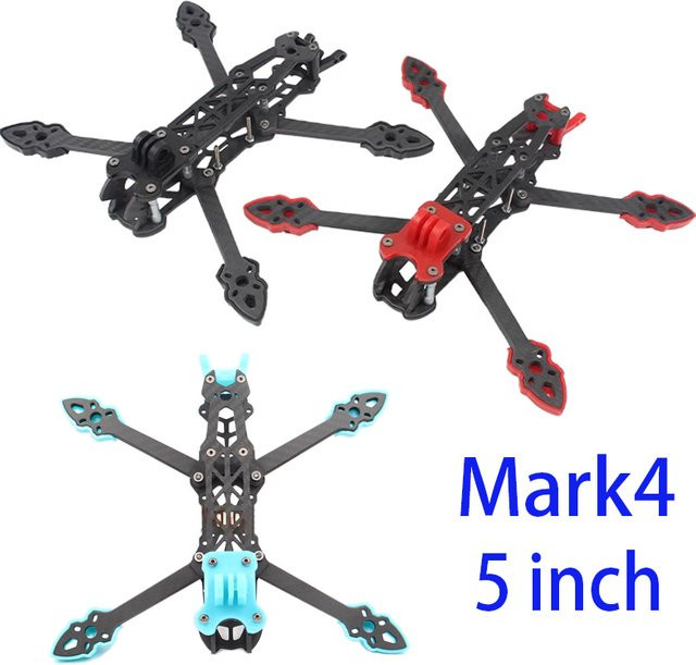 Creapart Mark4 Carbonfaser-Rahmensatz für RC Quadcopter FPV Racing Drone in Blau, 225 mm Radstand, 5 mm Arme für Freestyle und Langstreckenflüge - Bild 1