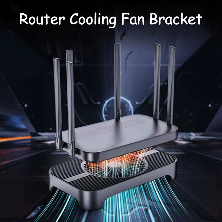 WYMECT USB-Lüfter Halterung für Router zur Luftkühlung in Schwarz - Bild 2