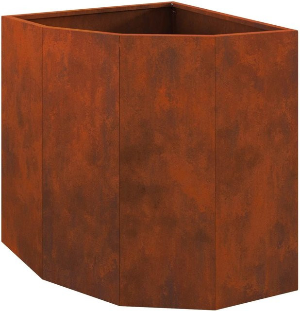 vidaXL Eckpflanzer aus Stahl in Rost-Optik, B/T/H: 45 x 45 x 50 cm - Bild 1