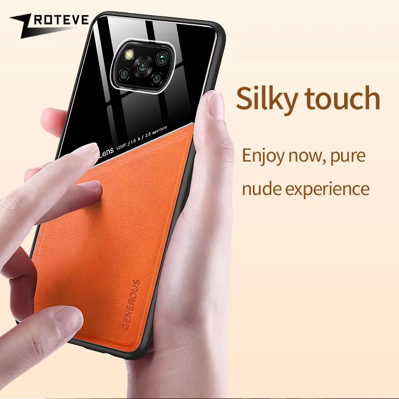 Zroteve Magnetische Handyhülle aus PU Leder und hartem PC für Xiaomi Poco X3 NFC und Poco X3 Pro in Rot - Bild 6