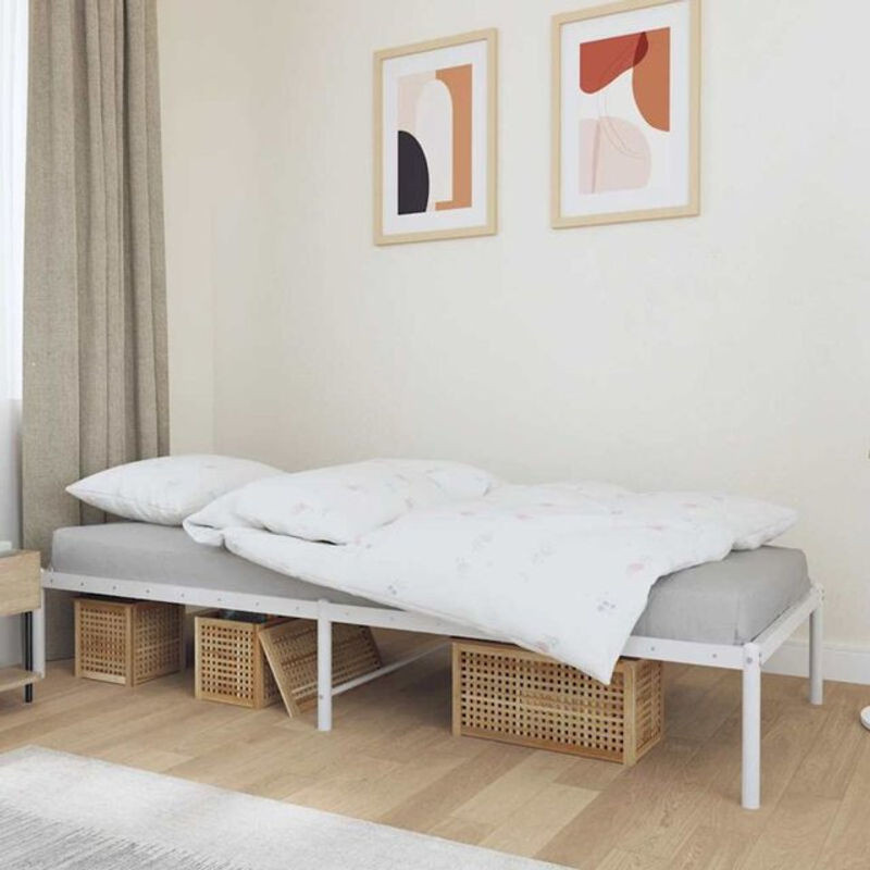 Klassisches Metallbett aus Stahl von Vidaxl in Weiß, B/T/H: 80 x 200 cm - Bild 1