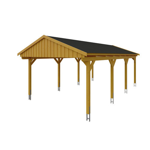 Skan Holz Carport Fichtelberg aus Fichte und Leimholz in Beige mit Dachschindeln, B/T: 423 x 808 cm, Höhe: 326 cm - Bild 3