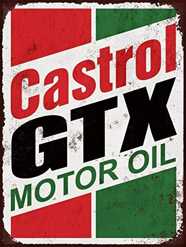 Castrol GTX Metallblechschild Wanddeko im Vintage-Design, Mehrfarbig, B/H: 30 x 20 cm - Bild 1