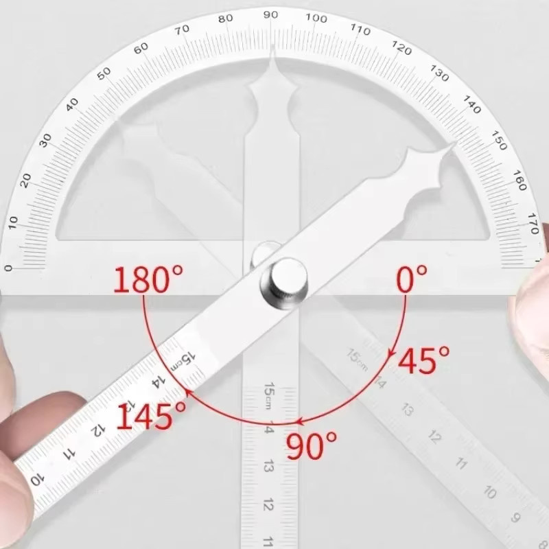 Goniometer Winkelmesser aus Edelstahl in Silber für Zimmerei und präzise Winkelmessungen - Bild 4