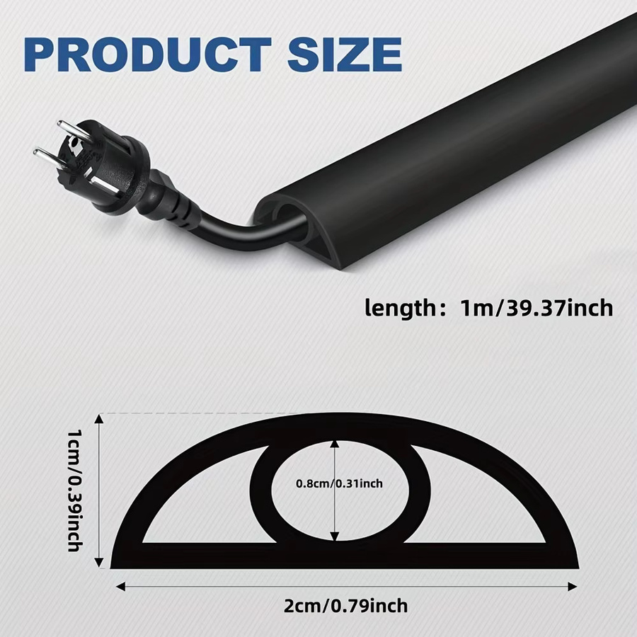Flexibler Bodenkabelkanal aus PVC in Gelb, selbstklebend, B/H: 100 x 1 cm - Bild 2