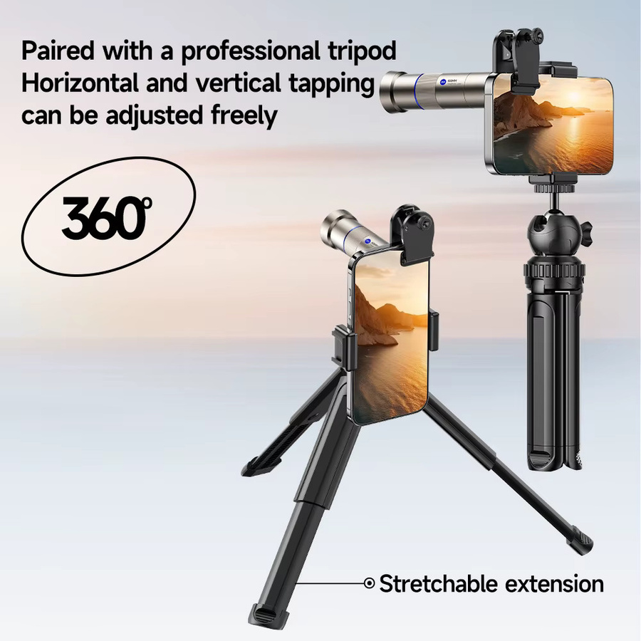 MARTVSEN Teleobjektiv 400 mm astronomisches Teleskop-Zoomobjektiv mit Stativ für Apple iPhone und Android in Schwarz und Silber - Bild 6