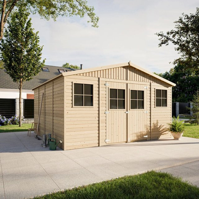Gerätehaus Gartenhaus aus Kiefernholz H x B x T: 246 x 395 x 401 cm - Bild 1
