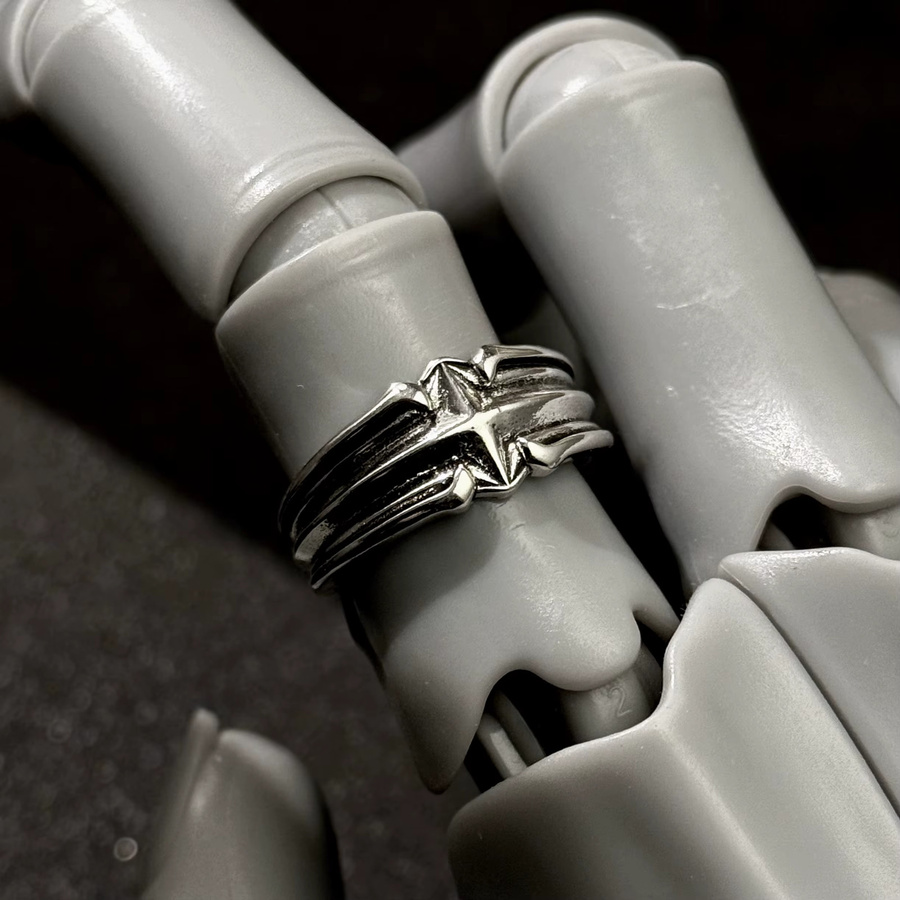 LENNIK Stern-Ring, versilbertes Messing, Unisex - Bild 4