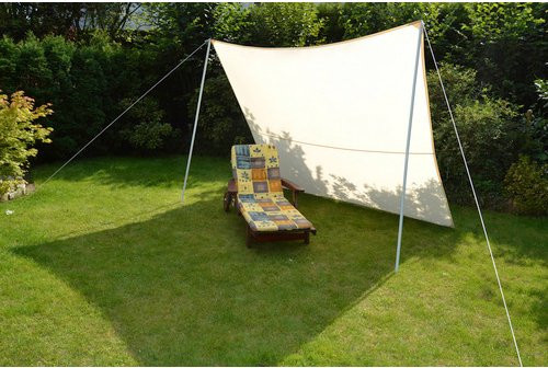 Floracord Viereckssonnensegel aus Nylongewebe in Sand/Beige, B: 250 cm, L: 300 cm - Bild 3
