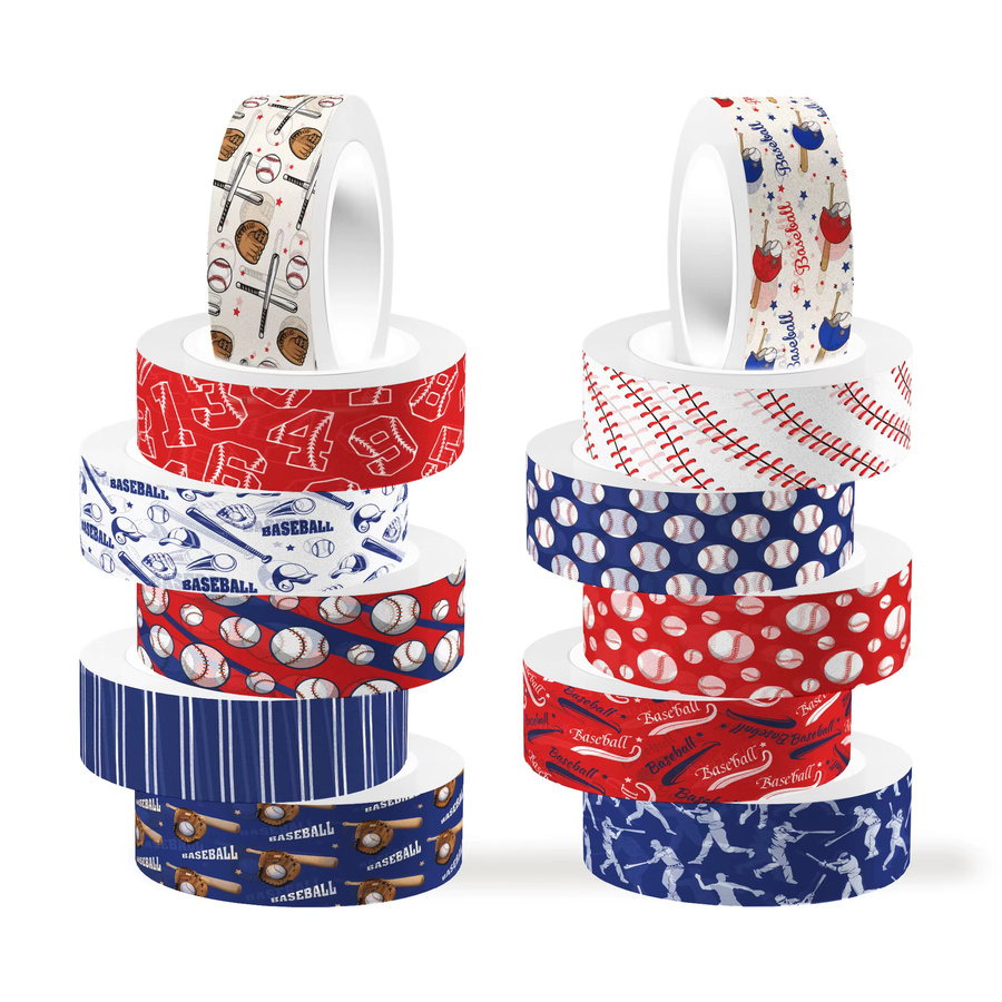 12 Stück Washi Tape Set mit Sport Design für Scrapbooking und DIY Journaling in Mehrfarbig - Bild 4