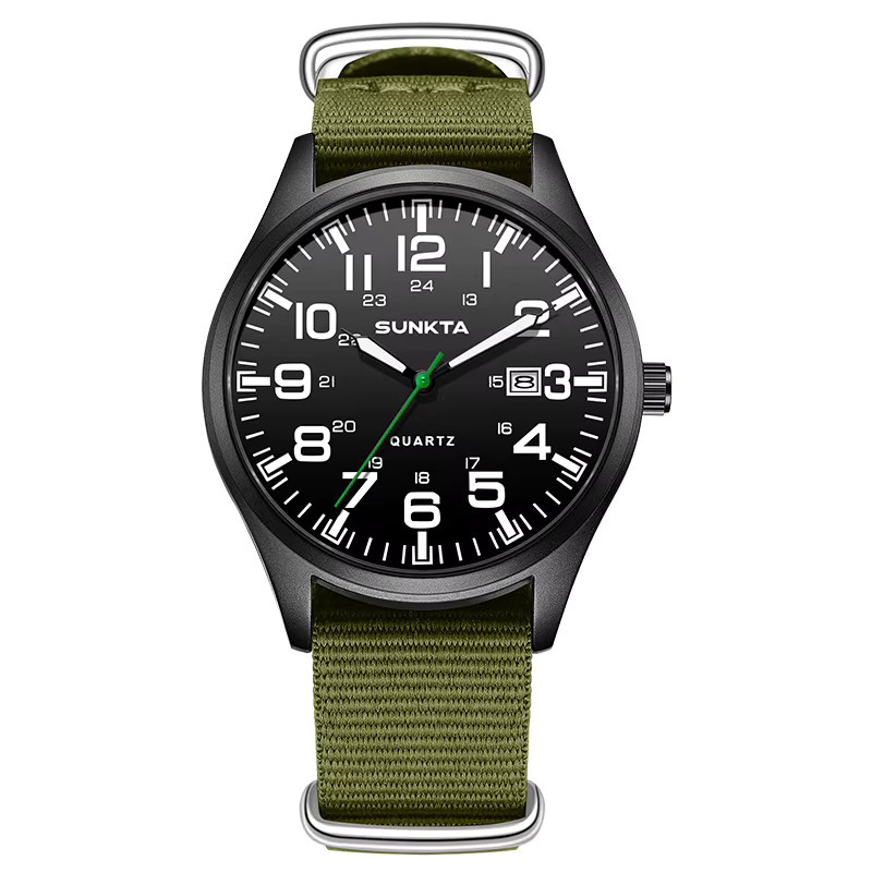 SUNKTA Armbanduhr Quarz, Textil/NATO, Grau, Herren, Datum - Bild 6