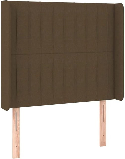 vidaXL Kopfteil mit Ohren in Dunkelbraun aus Stoff, B/T/H: 83 x 16 x 118/128 cm - Bild 1