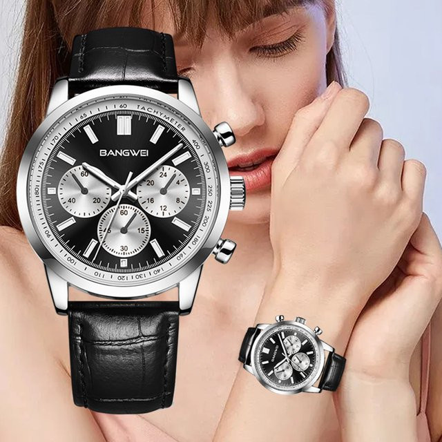 Lige Armbanduhr, Quarz, Leder, Schwarz, Damen - Bild 1
