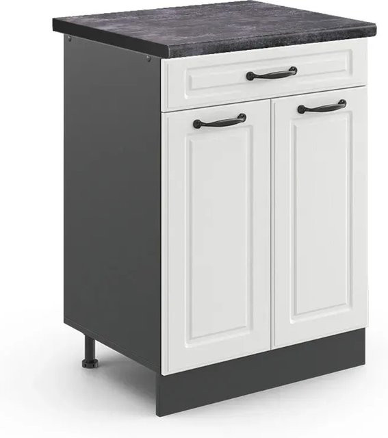 Vicco Küchenunterschrank R-Line Landhausstil Weiß und Anthrazit B: 80 cm, T: 60 cm, H: 76,7 cm - Bild 1