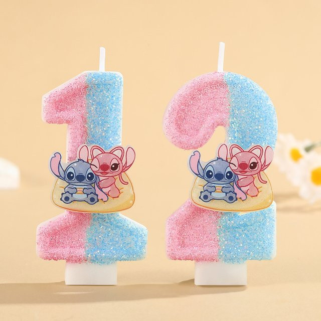 MINISO Cartoon Stitch Digitale Kerze Handgemachte DIY Kreative Party-Dekoration in Multicolour - Bild 1