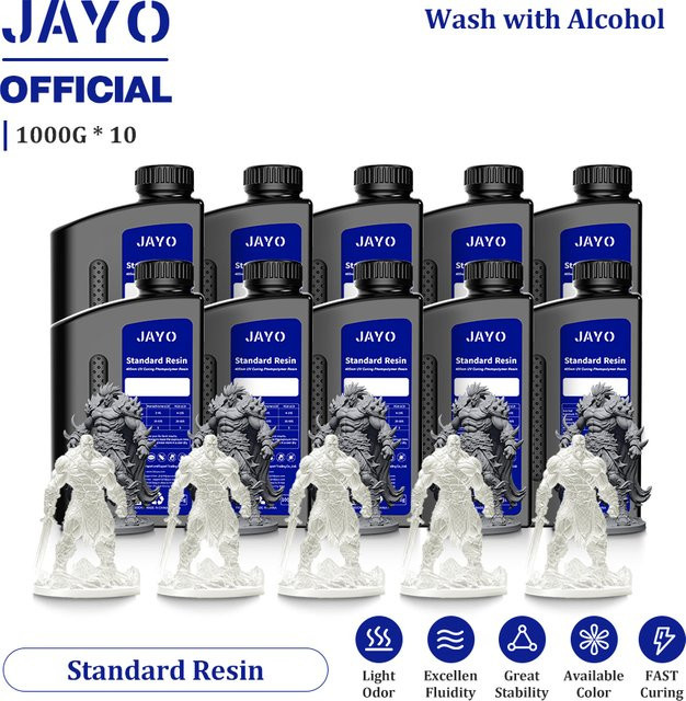 JAYO 3D-Harz Set für LCD DLP SLA Drucker, 10 Flaschen, Farbe Weiß - Bild 1