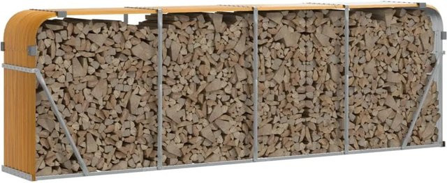 vidaXL Kaminholzunterstand aus verzinktem Stahl in Braun, B/T/H: 300 x 45 x 100 cm - Bild 1