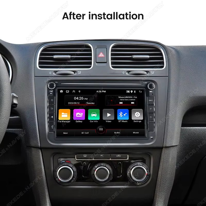 MEKEDE & NAVIFLY Android 15 2din Autoradio mit Carplay, GPS und RDS in Schwarz für VW Golf 5 6, Jetta MK5 MK6, Tiguan, CC, Polo und Passat B5 B6 - Bild 2