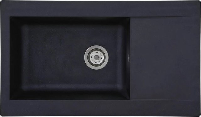 Respekta Einbauspüle Denver aus Mineralwerkstoff in Schwarz, B/H/T: 86 x 22 x 50 cm - Bild 1