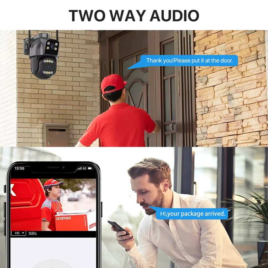 WONSDAR 4G SIM Karte IP Kamera Outdoor PTZ CCTV Video Überwachung mit Dual Objektiv und Dual Screen sowie Auto Tracking - Bild 6