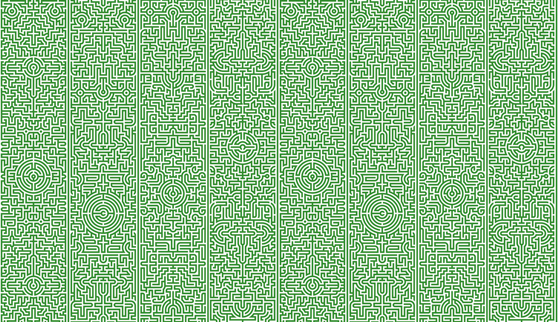 NLXL Wallpaper JOB-02 Labyrinth Design von Moooi in Grün, geometrische Vlies Tapete mit abstraktem Muster - Bild 1