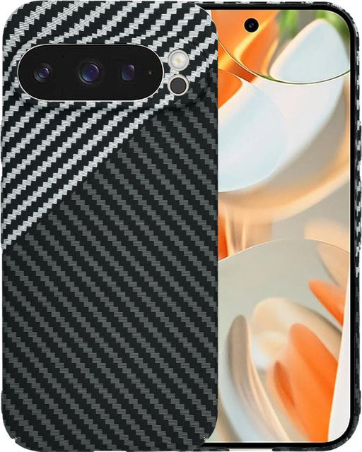 Techsuit Carbonite FiberShell Schutzhülle für Google Pixel 9 Pro in Schwarz Grau - Bild 1