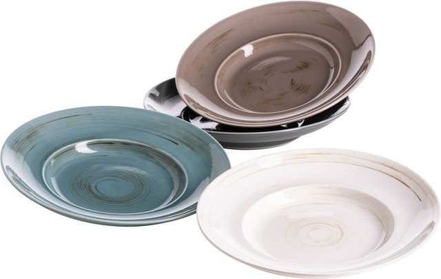 Mäser Pastateller-Set Derby aus Durable Porzellan, 4-teilig, Beige - Bild 1
