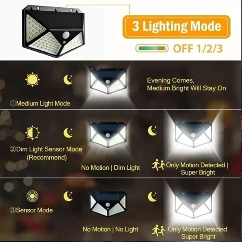 KDULIT 4er-Set LED Solar Wandleuchten mit Bewegungssensor, Outdoor Solar Laternen für Garten und Außenbereich, Weiß - Bild 3