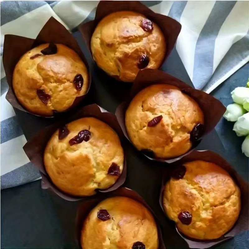 Tulpenförmige Backpapier-Becher aus braunem Papier für Kuchen und Gebäck, 50 Stück - Bild 3