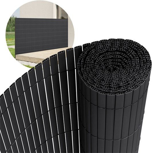 ECD Germany Sichtschutzmatte aus PVC in Anthrazit, Breite: 100 cm, Länge: 1000 cm, UV-beständig und blickdicht - Bild 3