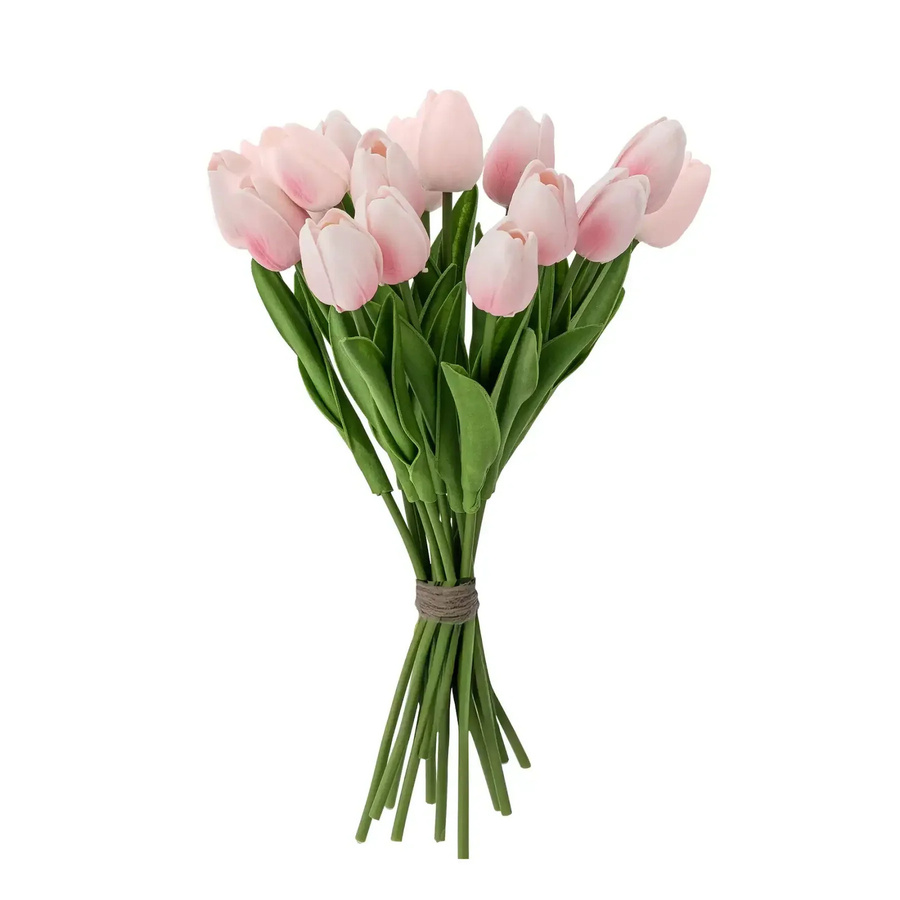 Bloomingville Rosa Tulpenstrauß in Pink, Weiß und Grün für die Tischdekoration - Bild 1