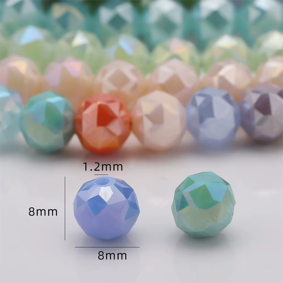 ZHUBI Perlen Kristallglas, Weiß, 8 mm, DIY Armband - Bild 1
