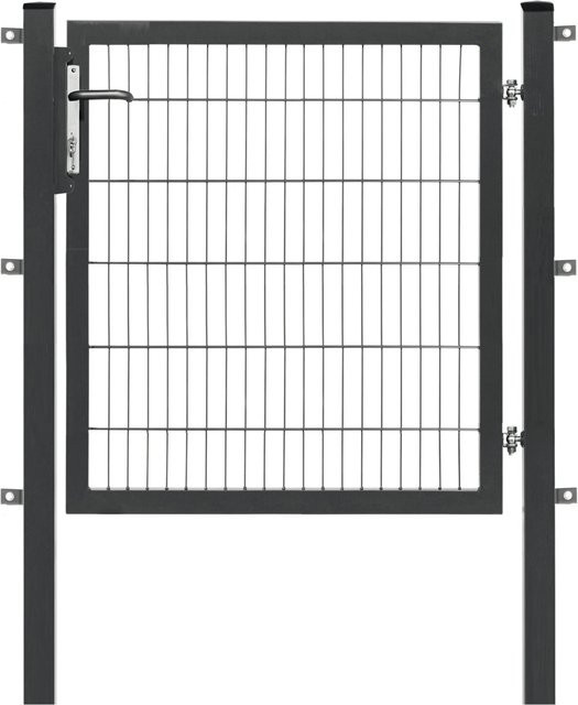 Floraworld Einzeltor Premium mit Doppelstabmattenfüllung in Anthrazit, B: 120 cm, H: 120 cm - Bild 1
