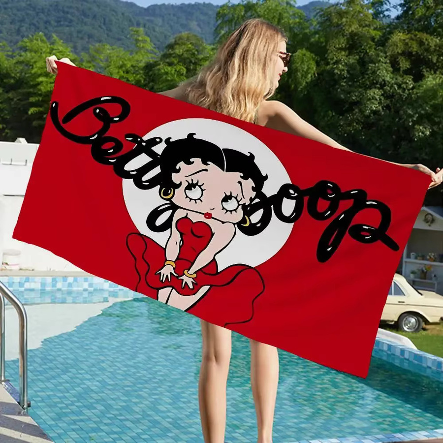 Potdemiel Mikrofaser-Strandtuch in Rot, schnelltrocknendes und saugfähiges Unisex-Handtuch mit Grafikdesign - Bild 3