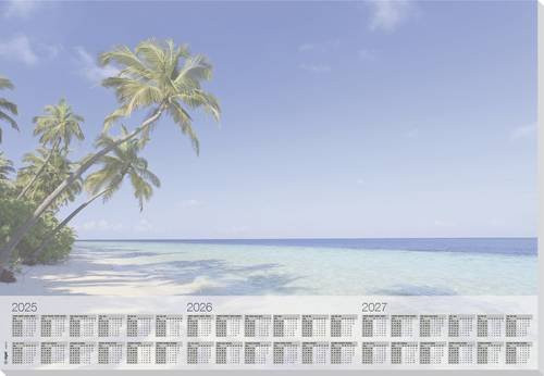 Sigel Schreibunterlage Beach 3-Jahreskalender Mehrfarbig B: 59,5 cm, H: 41,0 cm - Bild 1