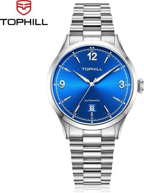 TOPHILL Armbanduhr, Automatik, Edelstahl, 40 mm, Herren, Weiß - Bild 1