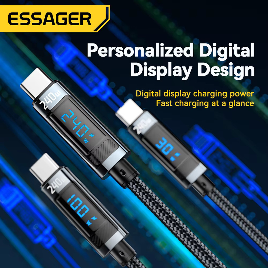 Essager USB Typ C auf USB C Kabel 240W PD 3.1 Schnellladekabel für MacBook Pro Xiaomi Samsung Laptop, Länge: 2 m - Bild 6
