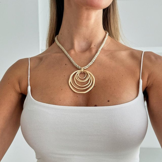 Halskette Metall, Oval, Gold, Damen - Bild 1