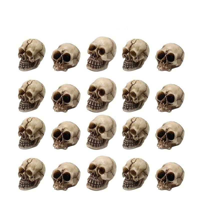 Chenxiaogang Mini-Schädel aus Kunstharz in Beige als Halloween-Dekoration für Haus und Garten - Bild 2